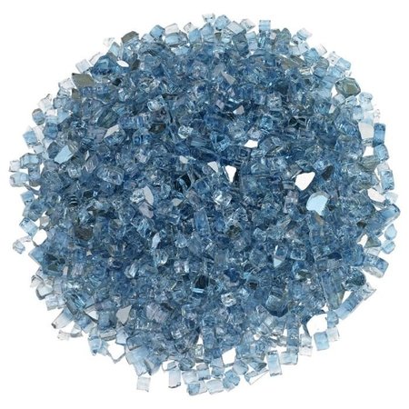 AMERICAN FIRE GLASS 1/4 in Pacific Blue Reflective Fire Glass, 10 Lb Bag AFF-PABLRF-10